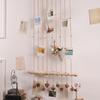 Handmade Raw Wood & Hemp Rope Photo Wall Display for Kindergarten