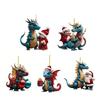 Creative Christmas Dragon Series Decor Acrylic Flat Tree Pendant Bag Phone Car Rearview Mirror Hanging Decoration