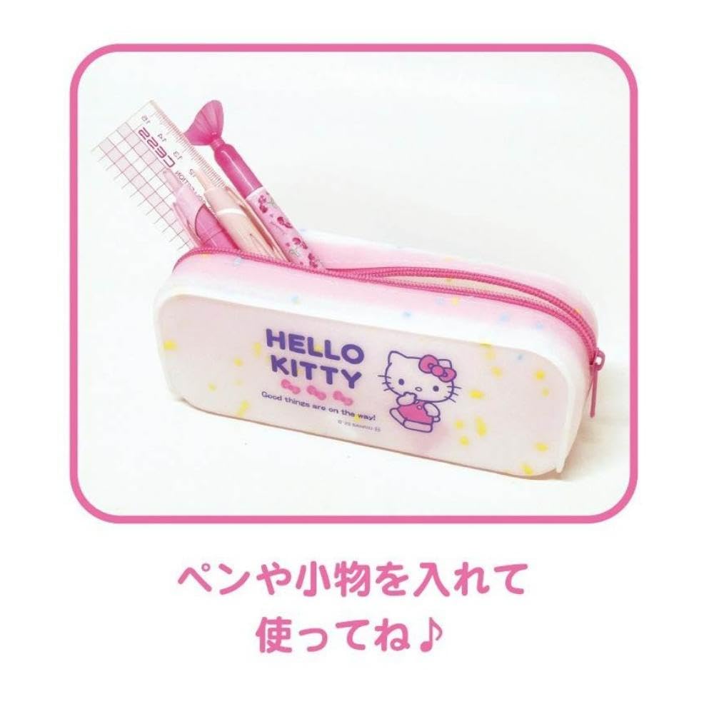 K Company Sanrio Characters Silicone Square Pouch, Hello Kitty, SAC-SSQ-KT, H7 x W17.5 x D5cm
