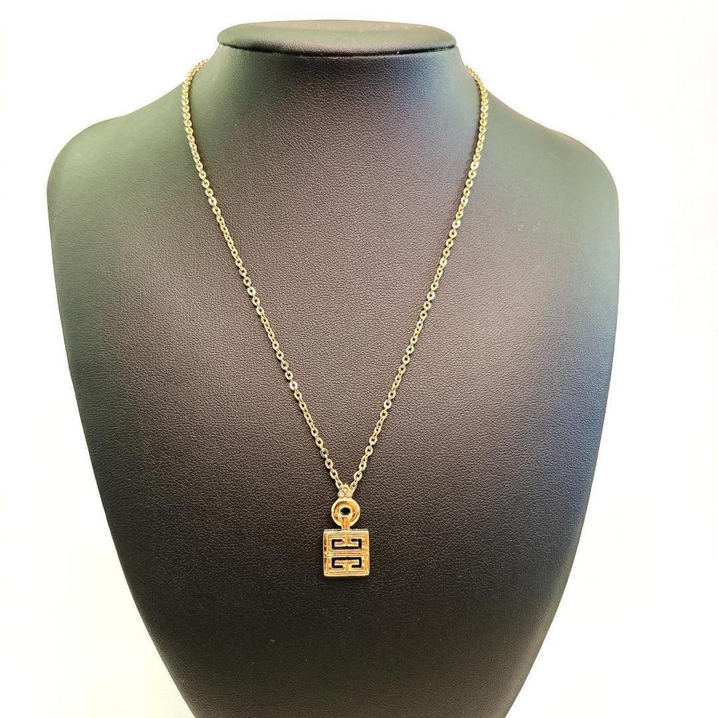 Used Givenchy G Logo Gold Necklace Vintage