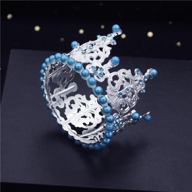 Metal Pearls Tiaras Little Crown Brithday Cake Baking Decorative Head Jewelry Children's Small Diadem Bridal Wedding Ornaments