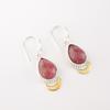 Natural Black Rhodonite Gemstone 925 Solid Silver Jewelry Handmade Earrings 1.5" EE-162-19