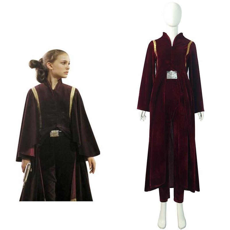 Costume Padme Cosplay Amidala Pleuche Material Coat Pants Belt Suit