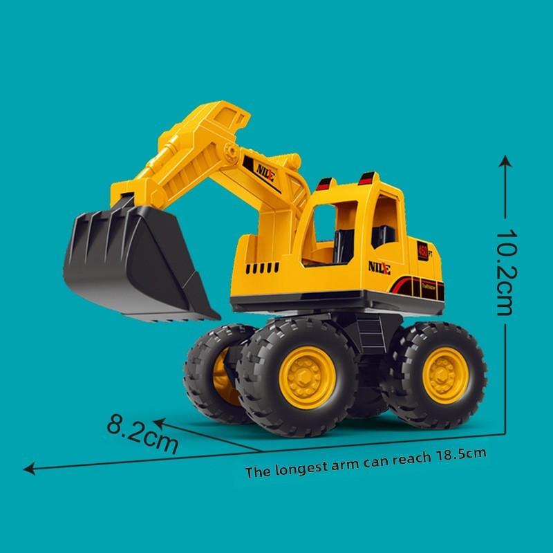 Plastic Excavator Toy For Kids With Inertia Drive And Movable Attachments