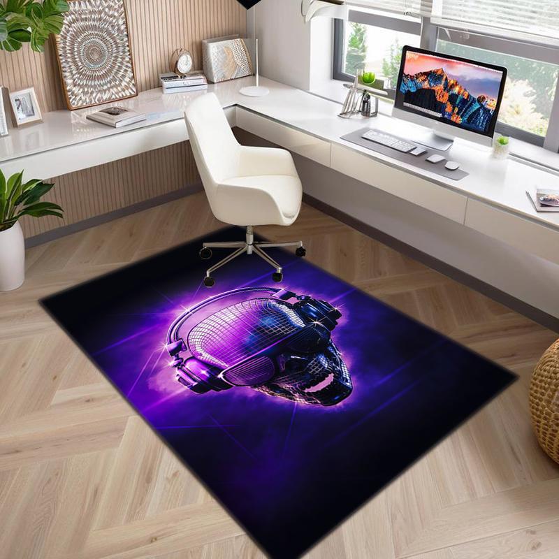 1Pc Musical elements Printed circular carpet, home door mat, outdoor travel protection carpet A5