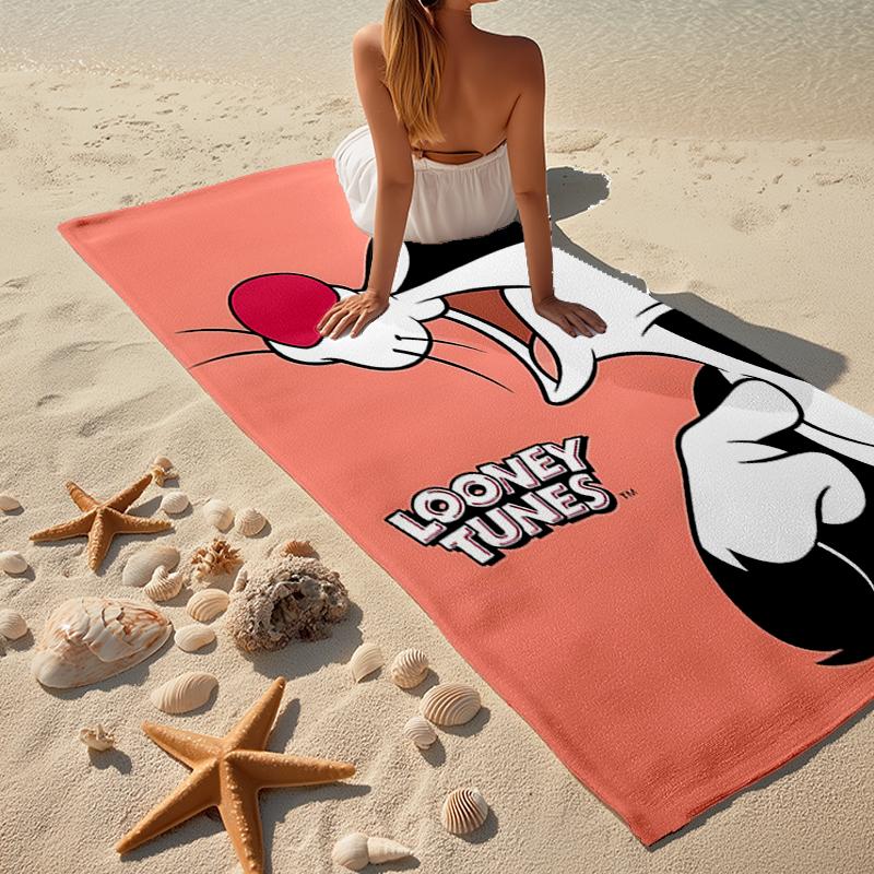 Ultra-Soft Beach Towel with Looney Tunes Theme,Ideal for Pool - Camping, Diving - Perfect Travel Essential, Vibrant Beach Towel.