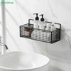No Drill Wall Mounted Metal Wire Storage Baskets, Adhesive Bathroom Organizer Basket for Shower Toilet Cosmetic Sundries