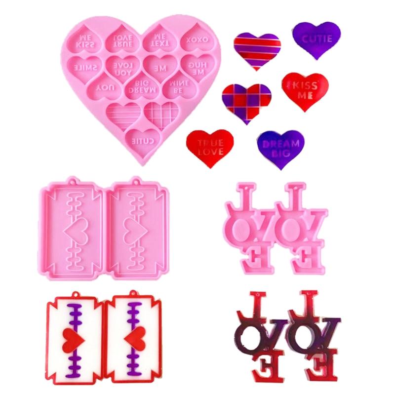 Love Letter Pattern Decoration Mold Jewelry Making Mould Small Accessory Home Decoration Holiday Jewelry Casting Molds