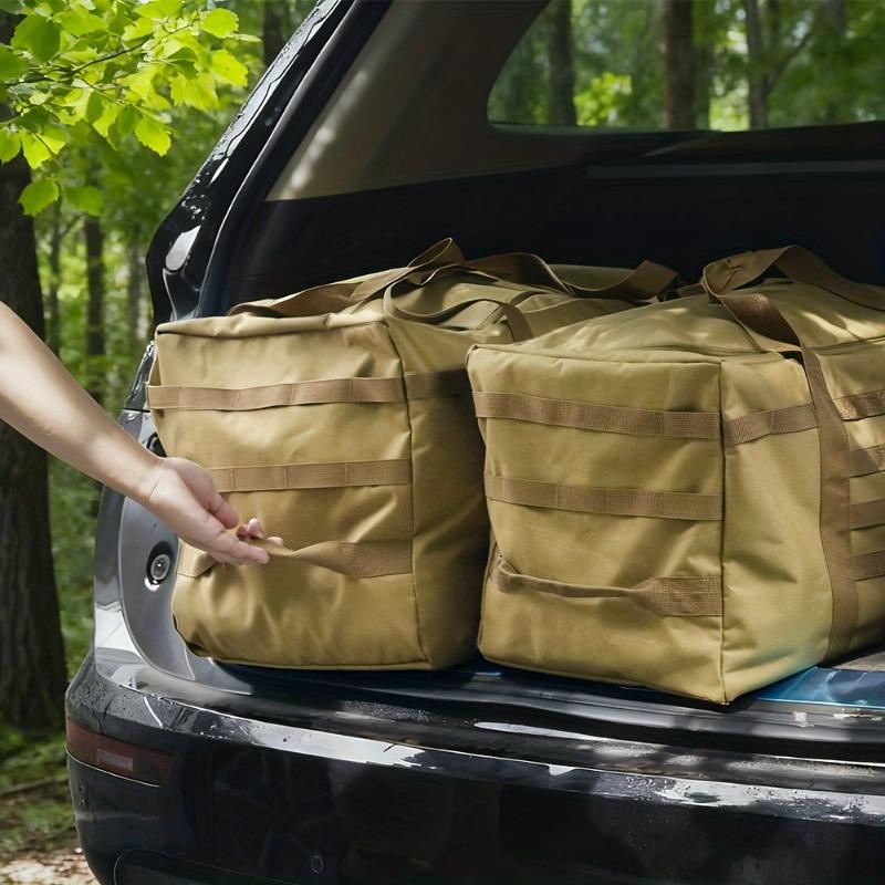 60L Outdoor Camping Gear Organizer Waterproof Canvas Travel Bag Large Handbag for Tent Sleeping Bag Storage