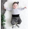 Baby Girls Long Sleeves Romper + Leopard Prints Pants + Headband 3PCS Outfits Clothes for 0-24 Months