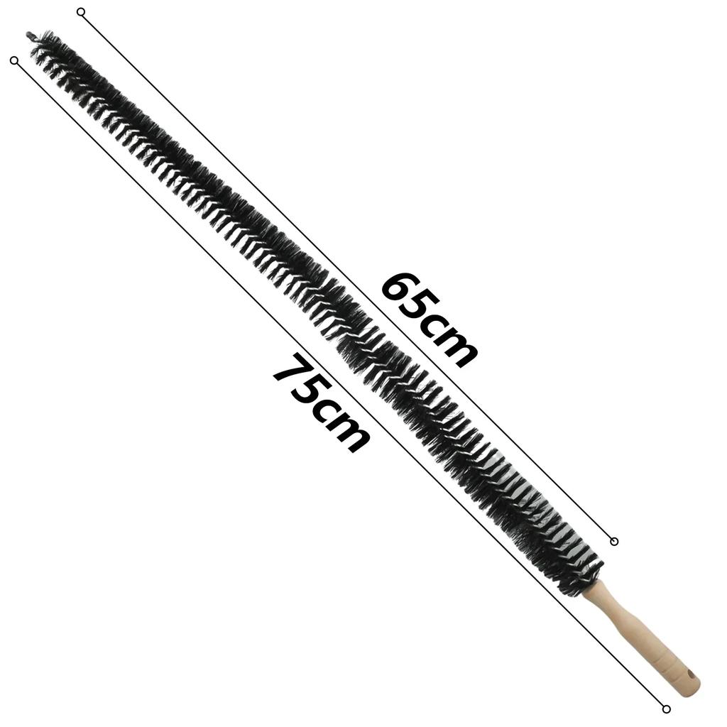 Wood Handle Long Cleaning Brush Water Pipe Drainage Dredge Tool Flexible Cleaner Brush Radiator Duster Long-haired Clean
