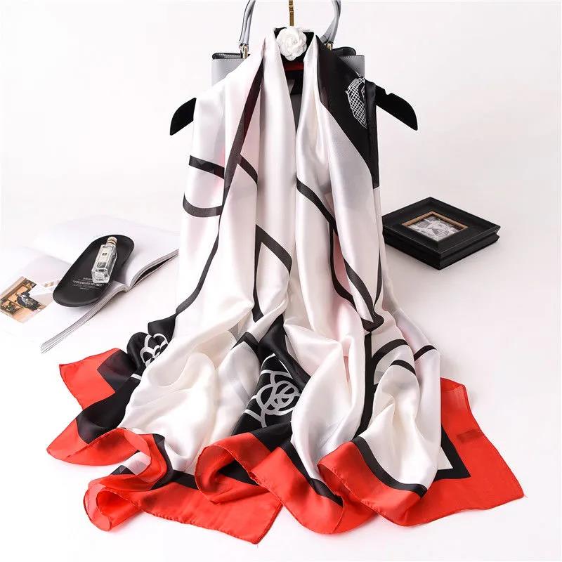 Scarf Shawl Long Fashion All-match Imitation Silk Fabric Women's Silk Scarf