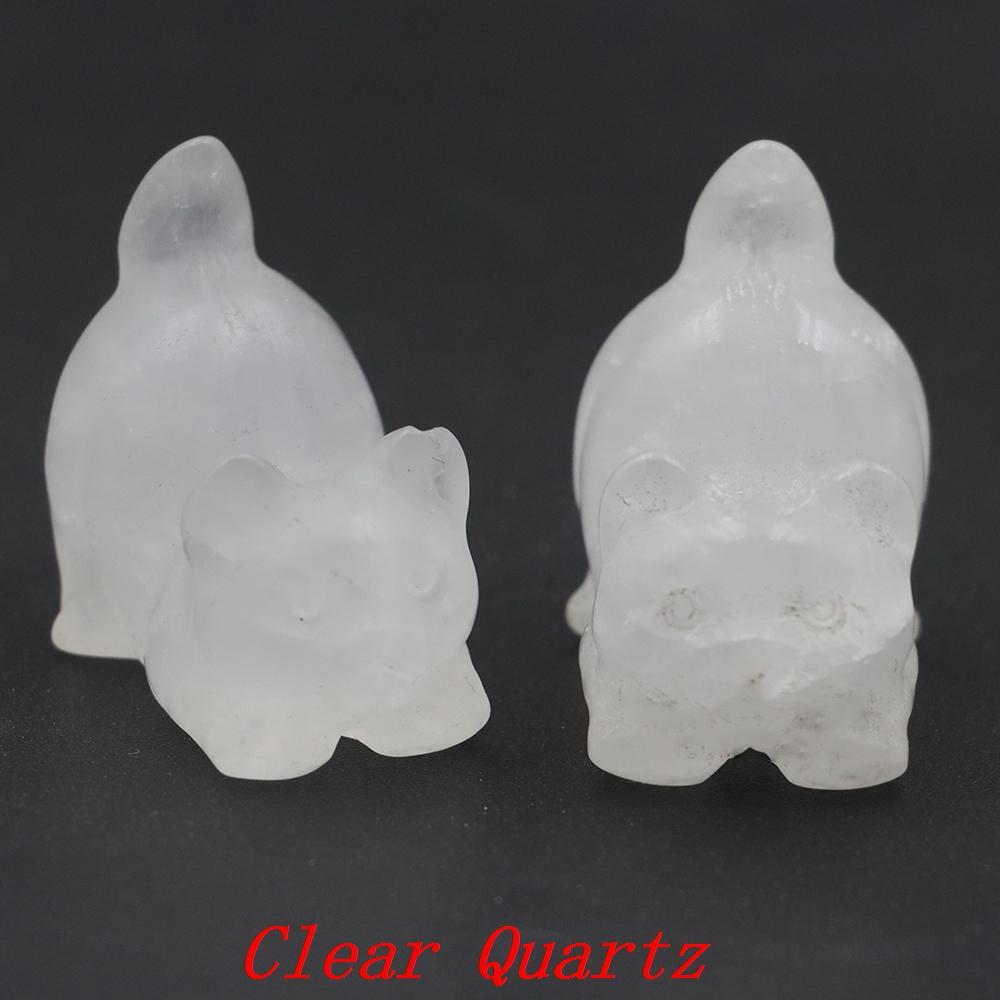 30mm Niedliche Katzenstatue Naturstein Kristall Handgeschnitzt Heilendes Tierfigur Reiki Edelstein Handwerk Heimdekoration Feiertagsgeschenk