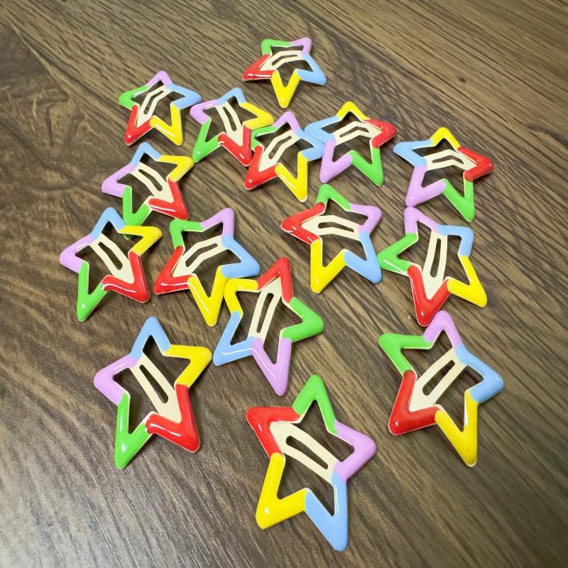 Children's Candy Color Star Hair Clips - Small Size BB Bangs Accessories