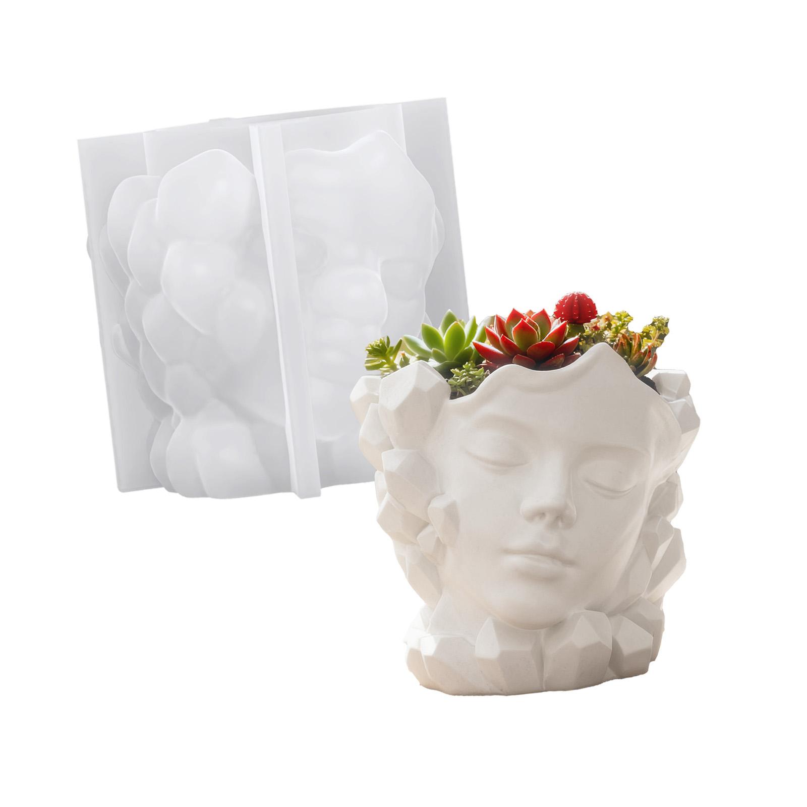 Silicone Face Planter Mold For Crafting Unique Planter Decorative Storage Box Silicone Mould Gardening Home 1