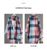 Women's Plaid Long Sleeve Sun Protection Shirt – Loose, Plus Size, Cotton Linen Jacket