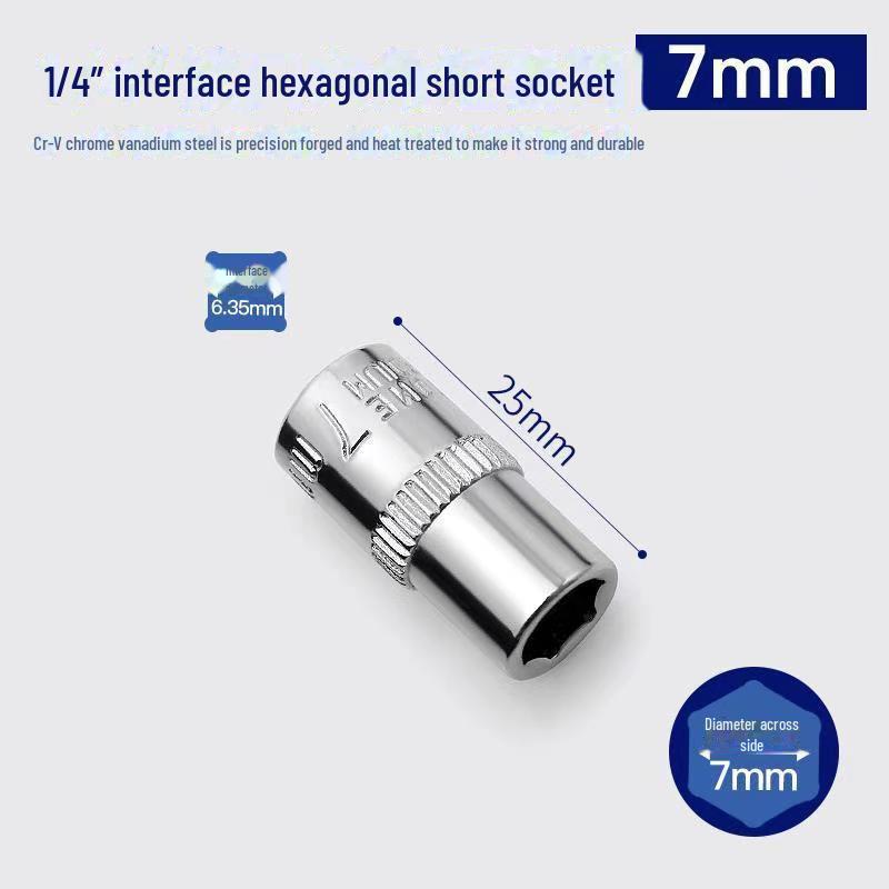 Xiaofei 1/4-Zoll-Sechskant-Steckschlüsselsatz: 6,3 mm – 14 mm Ratschenschlüssel für Autoreparaturen