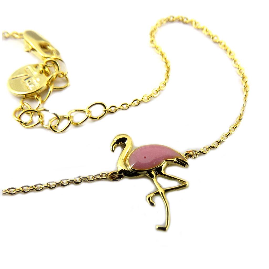 7bis [P8240] - Bratara lucrata manual 'Flamingo Rose' aur roz - 18x10 mm