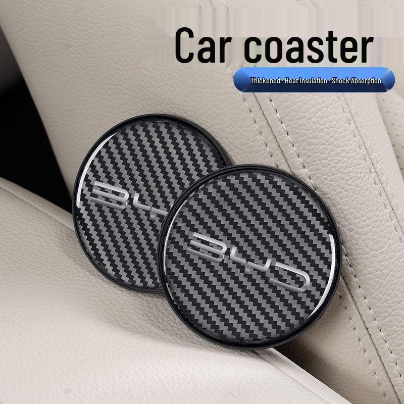 BYD Tang Yuan Qin Han Song Xia Car Carbon Fiber Texture Cup Coaster