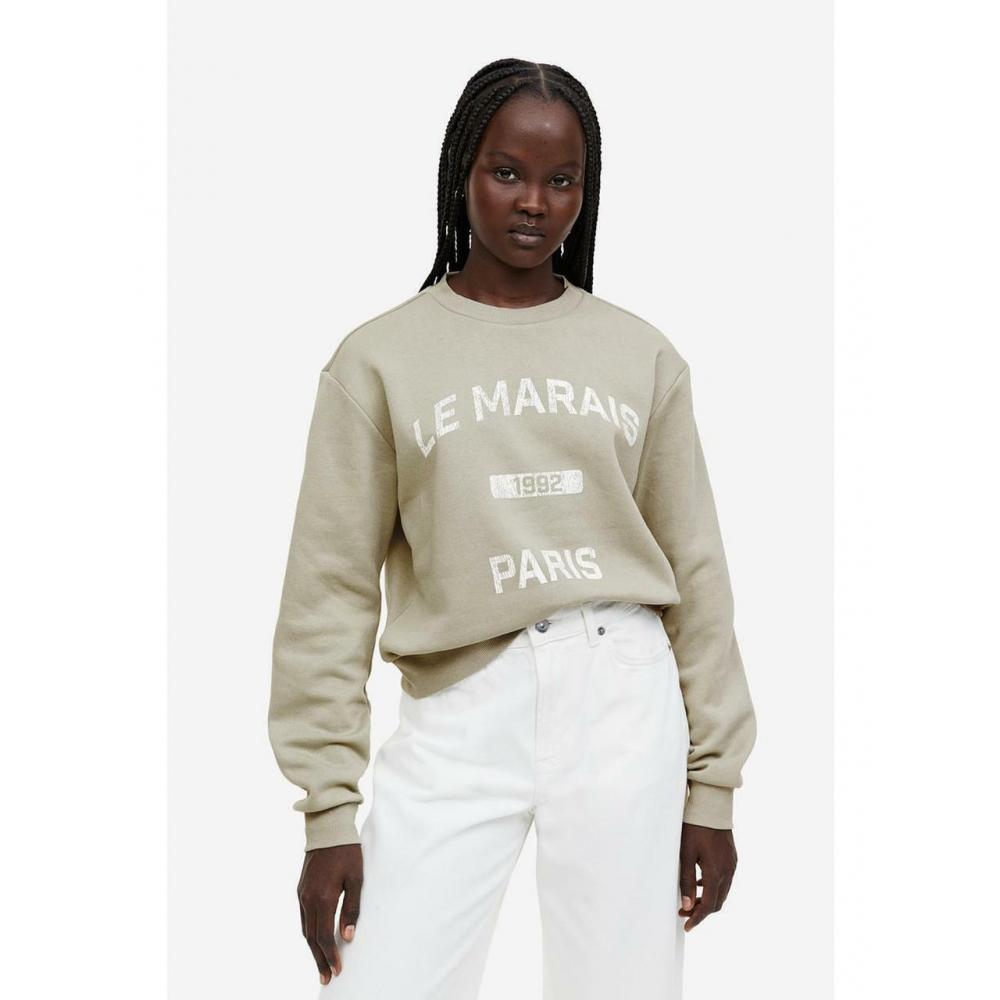 

H&M Толстовка с принтом Светло-хаки-зеленый Le Marais 1172977005