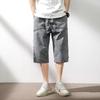 Sommer Herren Jeans Denim Reithose Wadenlange Casual Shorts Gewaschene Baumwolle Kordelzug Gerade Caprihose Große Größe 8XL
