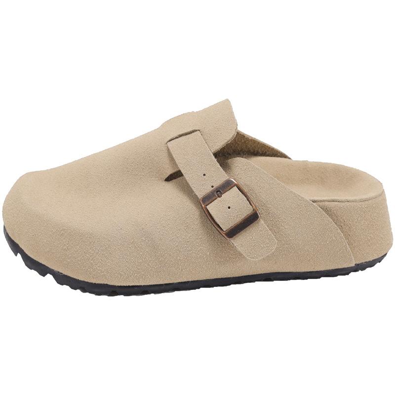 Slippers Women's Outer Wear Autumn New Models One Pedal Bag Head Half Slippers Increase Height