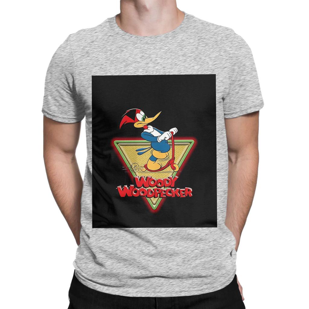 Woody Woodpecker Black Poster Funny 100 Cotton Tshirt Woody Woodpecker Tees Tops For Unisex