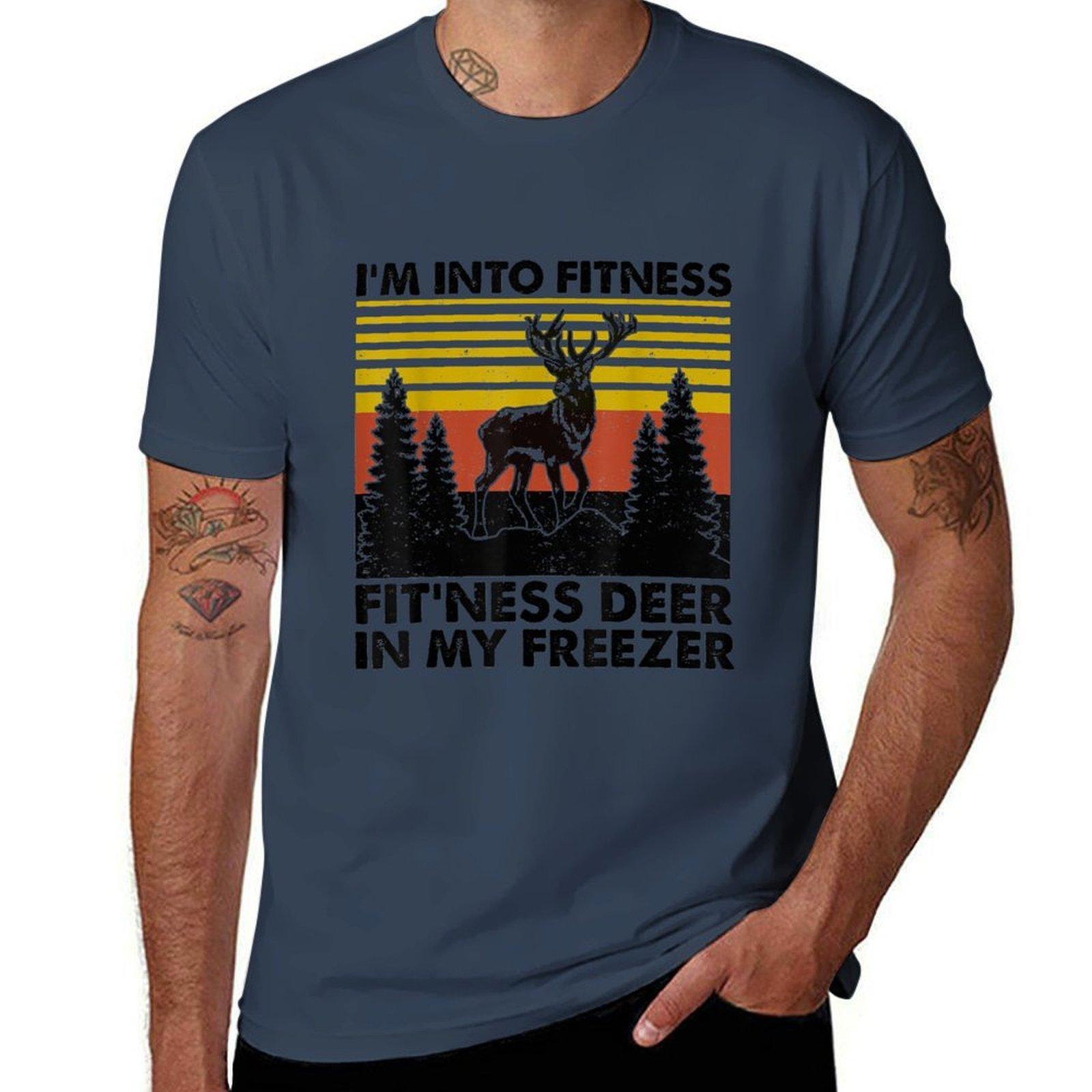 Im Into Fitness Fitness Deer In My Freezer Hunting Lovers TShirt AntiPerspiration Workout Top S