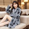 New Women's Winter Robe - Plush Thickened Long Flannel Non-shedding Stylish Autumn Winter Sleepwear