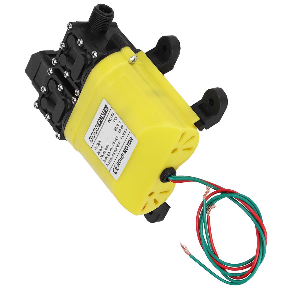 12V 120W 8L Diaphragm High Pressure Pump with Copper Connector Automatic Water Injection Pump
