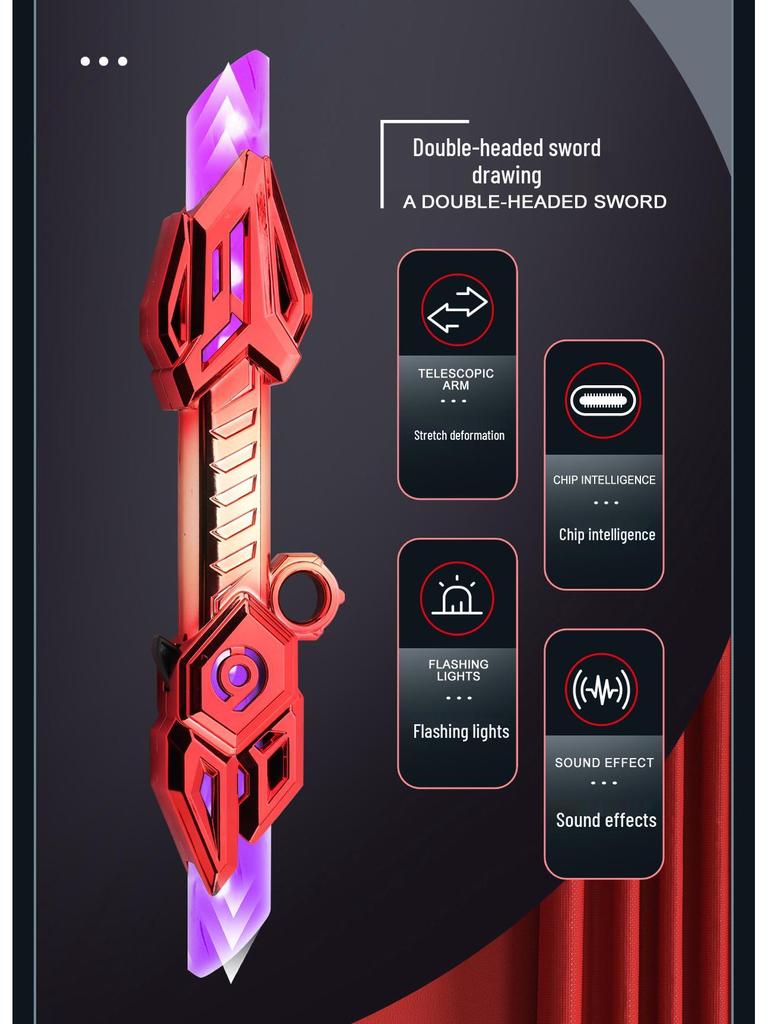 Dual-End Telescopic Light-Up Sword Toy