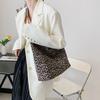 Korean Style Leopard Print Shoulder Bag Cloth Women's Handbag Sweet Canvas Bag  Ladies