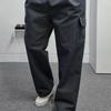 DShop Men's One Pleat Cargo Wide Banded Pants