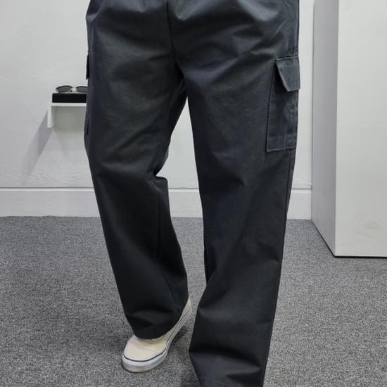 DShop Men's One Pleat Cargo Wide Banded Pants