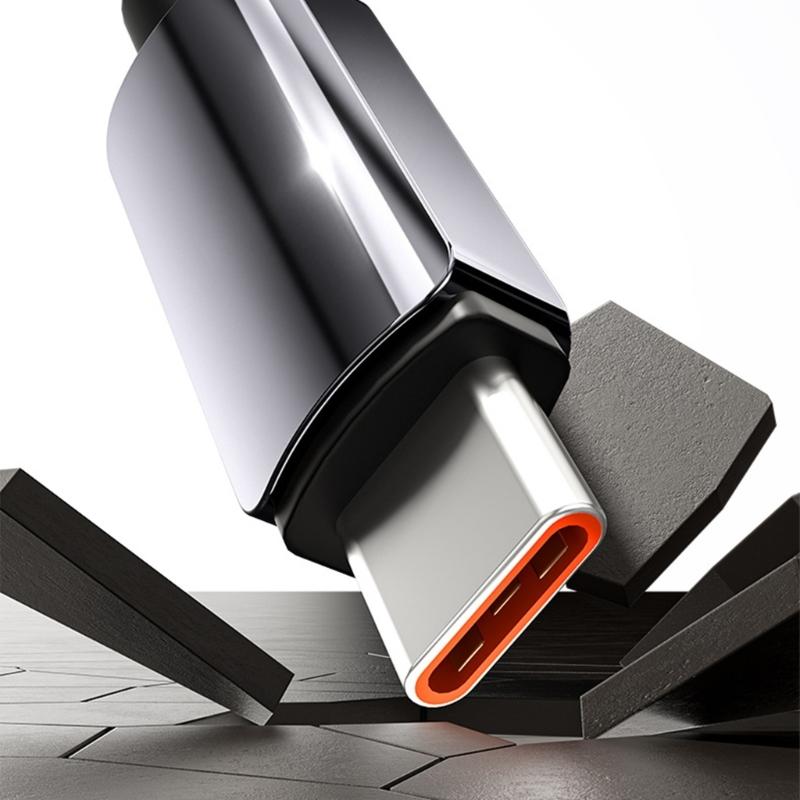 240W Fast Speed Charging Cable Cord Double USB C PD Port Dynamic Intelligent LED Power Indicator Zinc Alloy Construction