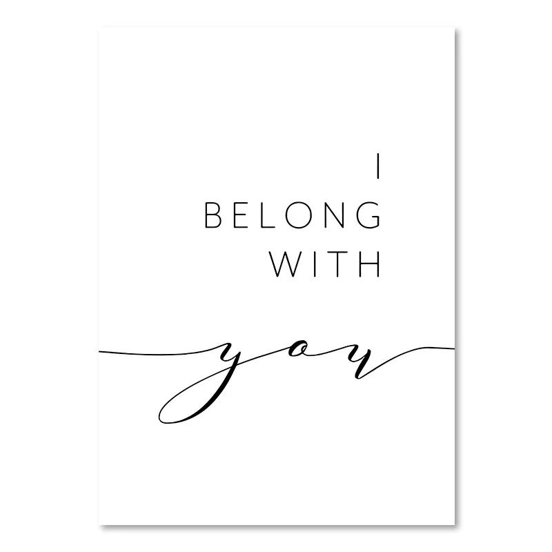 Black White Life Quote Canvas Painting Scandinavian Style Love Poster and Print Nordic Wall Pictures for Living Room Home Decor