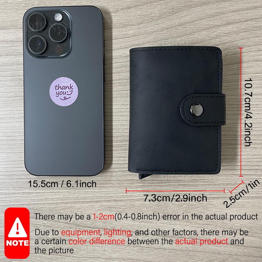 Pu Leather Credit Card Holder Luxury Id Cardholders Pop Up Metal Mini Minimalist Wallet for Women Men Coin Purse  Badge Holder