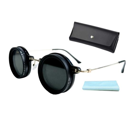 

Маленькие круглые поляризованные солнцезащитные очки для мужчин и женщин, 1-9 передач, регулируемые солнцезащитные очки с линзами из нейтрального фильтра для пляжа, тенистой рыбалки, вождения