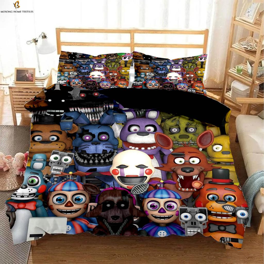 Dark Game 3D Printed Quilt Cover Kids Gift Bedding Set Quilt Cover Pillowcase 3 Pieces 100% Polyester Machine Washable