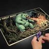 Retro Comic Forest Fire Bear Mouse Pad Playmat 24"X14" MTG TCG Office Desk Mat for Work Game PC Laptop Rug Carpet MousePad Gift