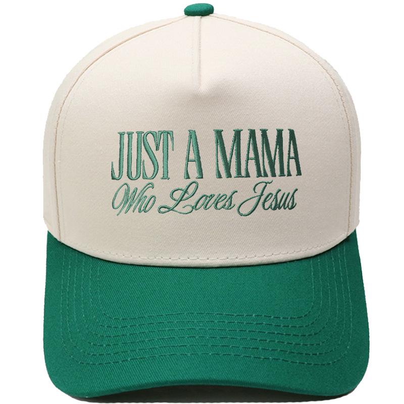JUST A MAMA truck driver hat embroidered leopard print color matching baseball cap European and American men's and women's casual hat