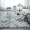 Silk and Wool Tie-Dye Plush Long-Pile Rug for Bedroom and Living Room