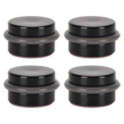 4 piezas Tope de Puerta Cilíndrico Evita Impactos Tope de Puerta Silencioso para Suelo Plástico Negro Soporte de Puerta