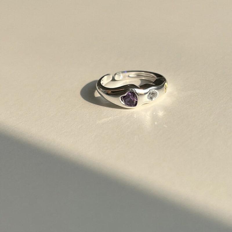 Mosxe [925silver] Stone Heart Ring