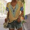 vintage women floral print t shirt short sleeve v neck tops comfortable t-shirts
