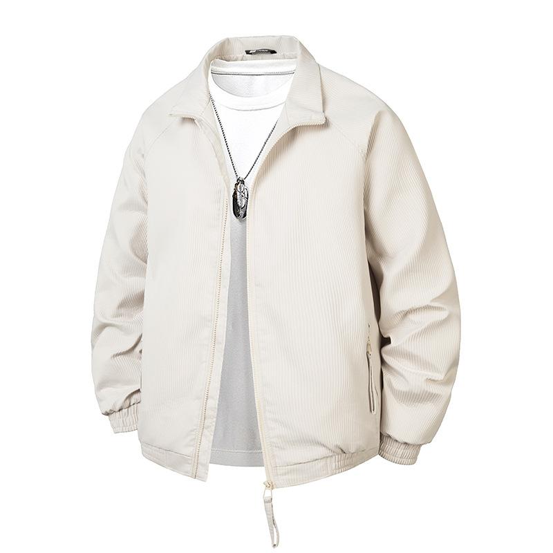 

Мужская куртка весна и осень новая американская стойка воротник свободная повседневная трендовая молодежная однотонная универсальная хулиганская красивая мужская куртка 3XL