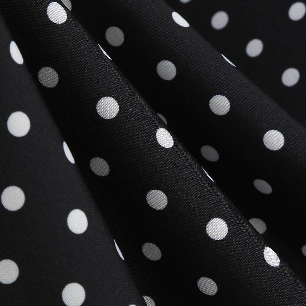Damen Vintage Polka Dot Swing Kleid mit Kragen und Gürtel für Partys