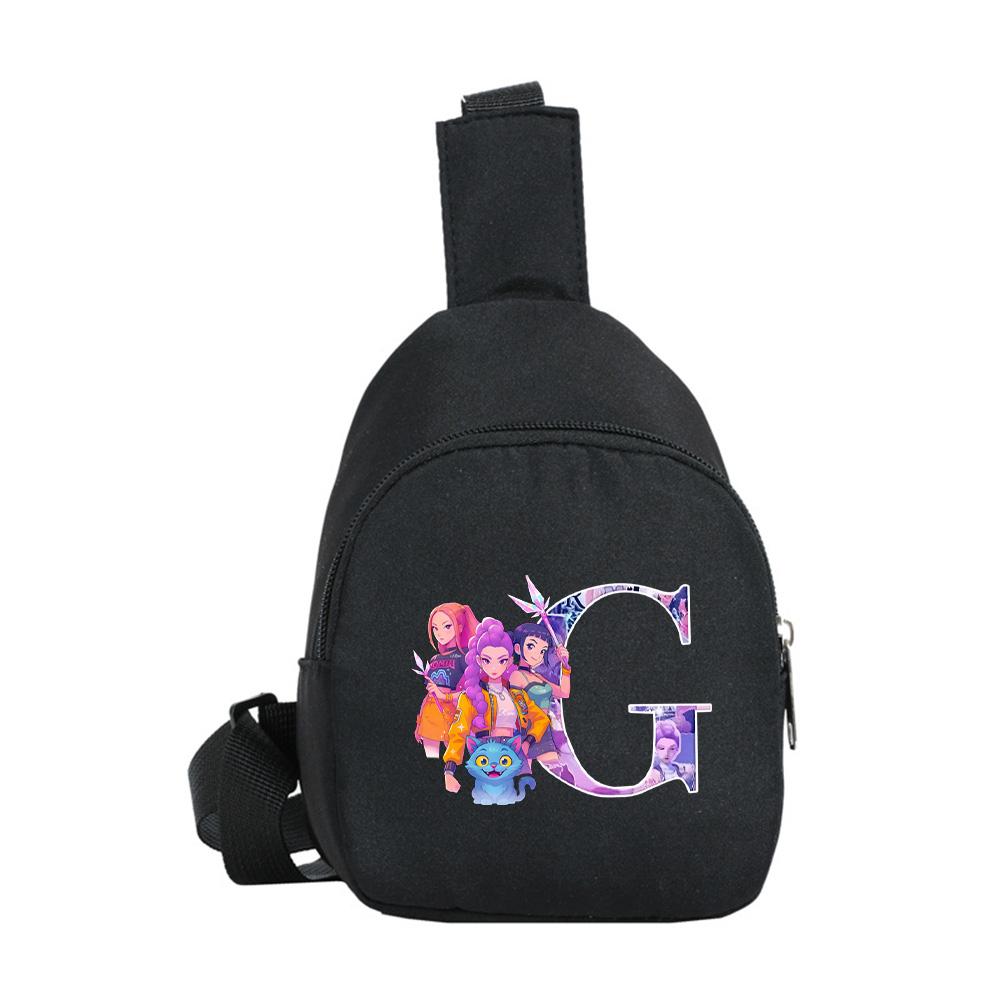 Kreslený 26 Anglické Písmeno K-Pop Lovci Démonov Potlačený Kawaii Hrudný Vak pre Chlapca Dievča Taška cez Rameno Študent Prenosná Crossbody Taštička Vianočný Darček