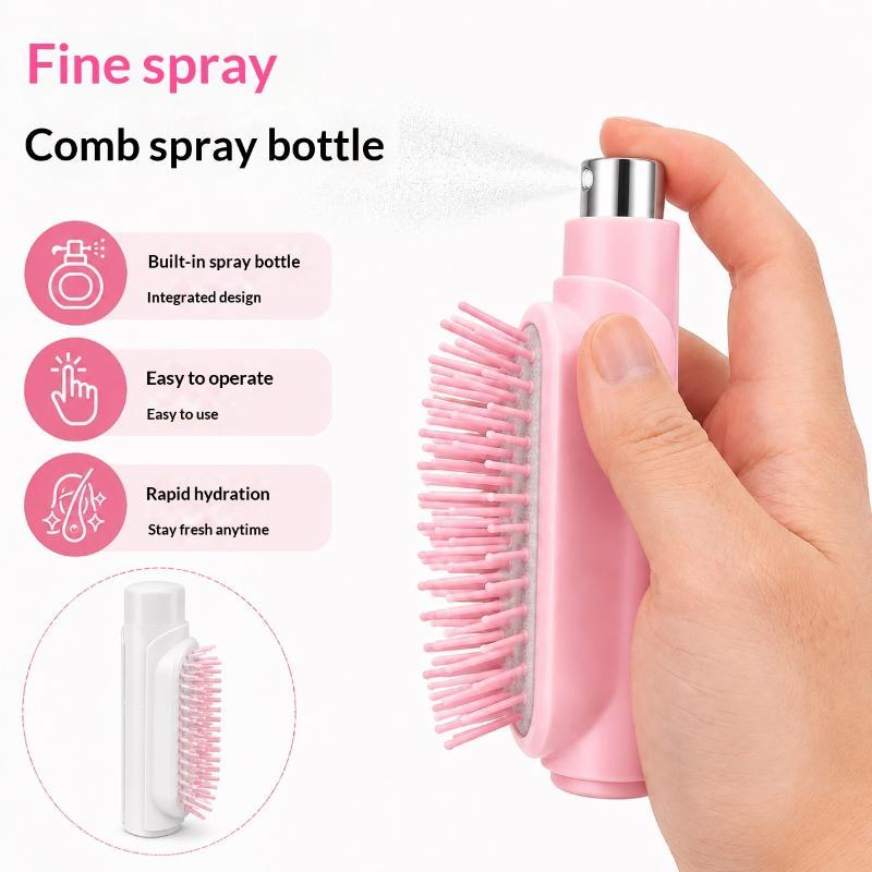 2 In 1 Sprayer Hair Brush Detangling Water Spray Comb Lightweight for Outdoor Travel Hair Grooming