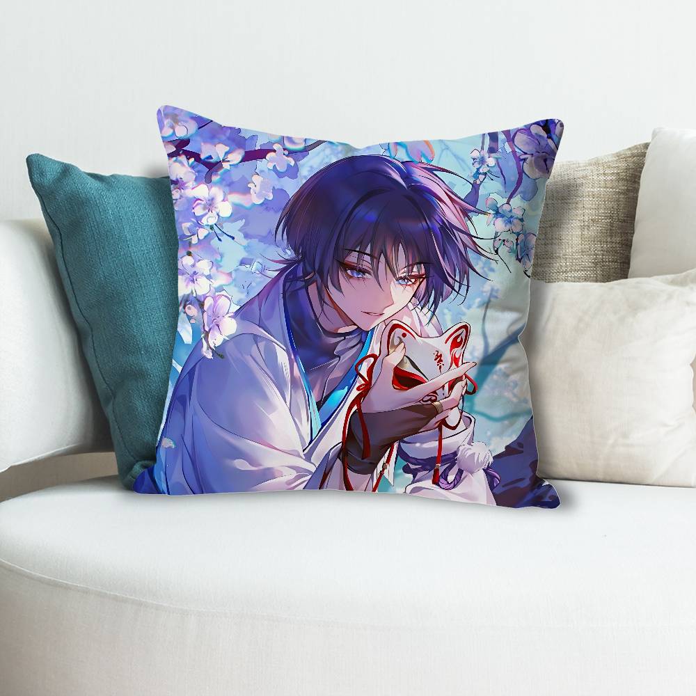 Game GGenshin Impact Wanderer Pillow Cases for Bedroom Living Room Sofa Home Decor Polyester Cushion Cover with Zipper